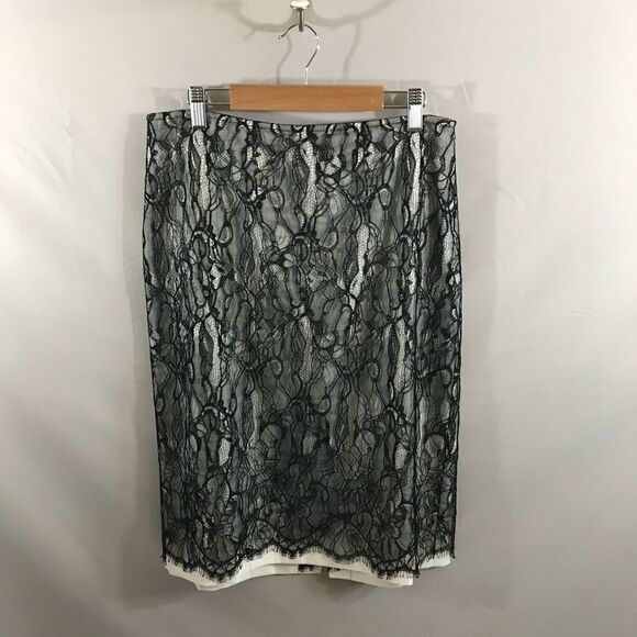 Ann Taylor lace overlay pencil skirt - Picture 1 of 3